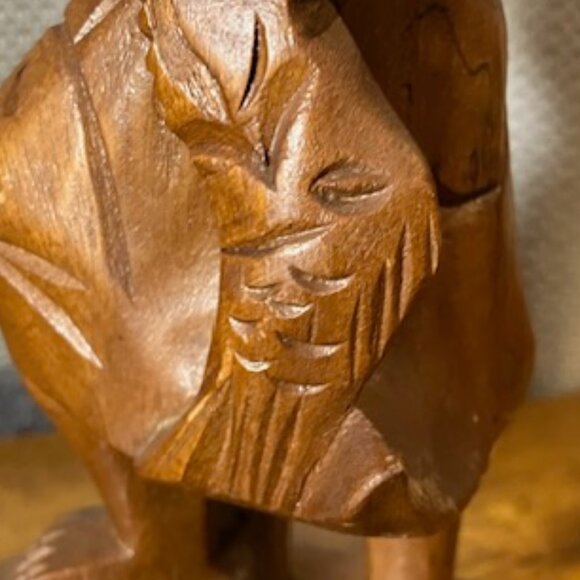 Vintage 1970 Wooden Carved Fisherman 10" Handmade in Hawaii - Picture 4 of 9